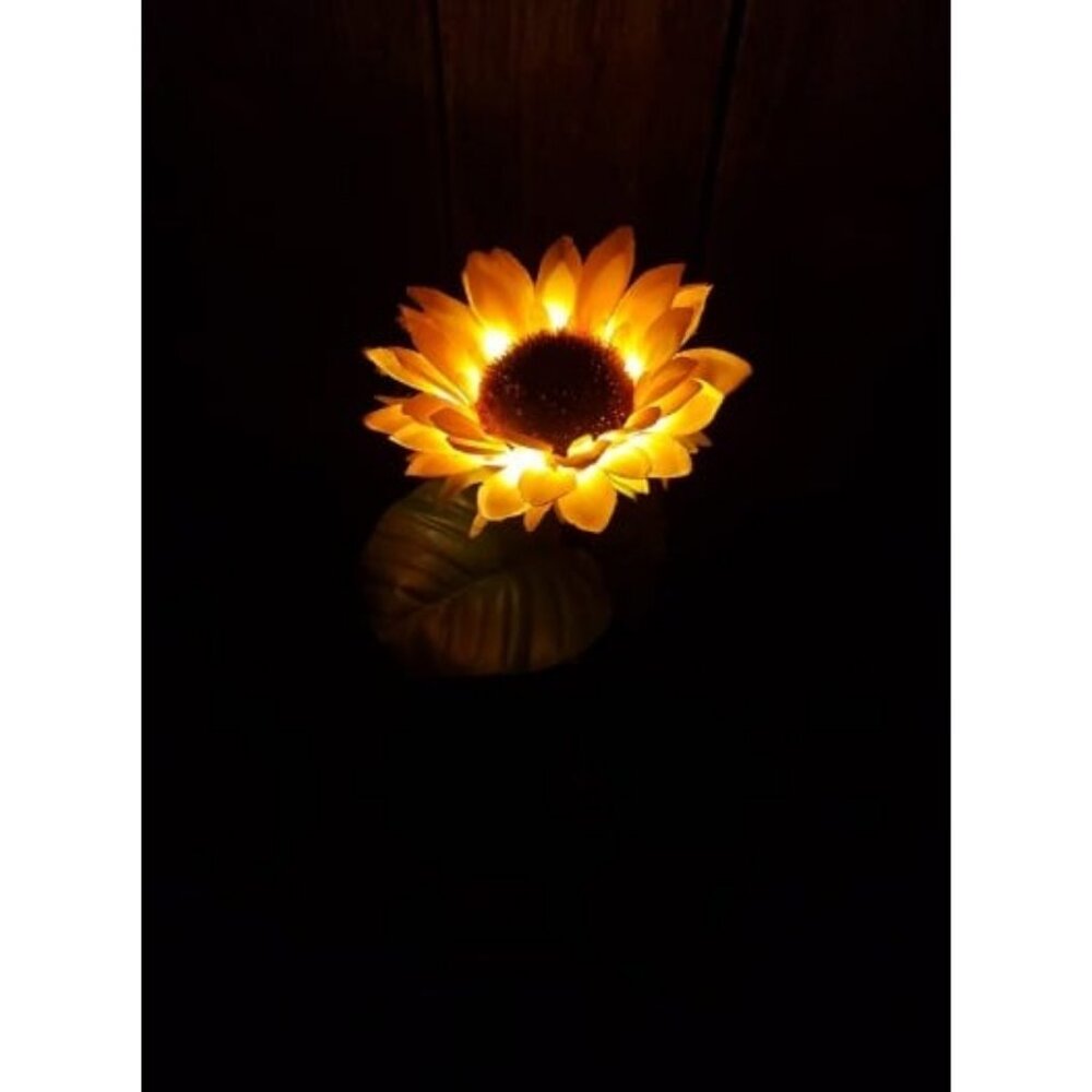 Sunflower Shape Solar LED Lights, 2 Pack Garden Waterproof Decor